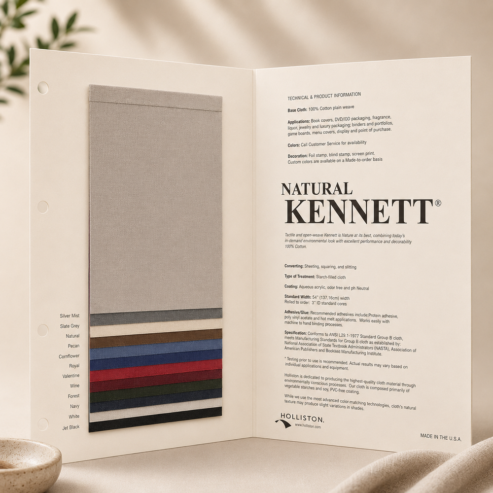Open sample book of Natural Kennett materials